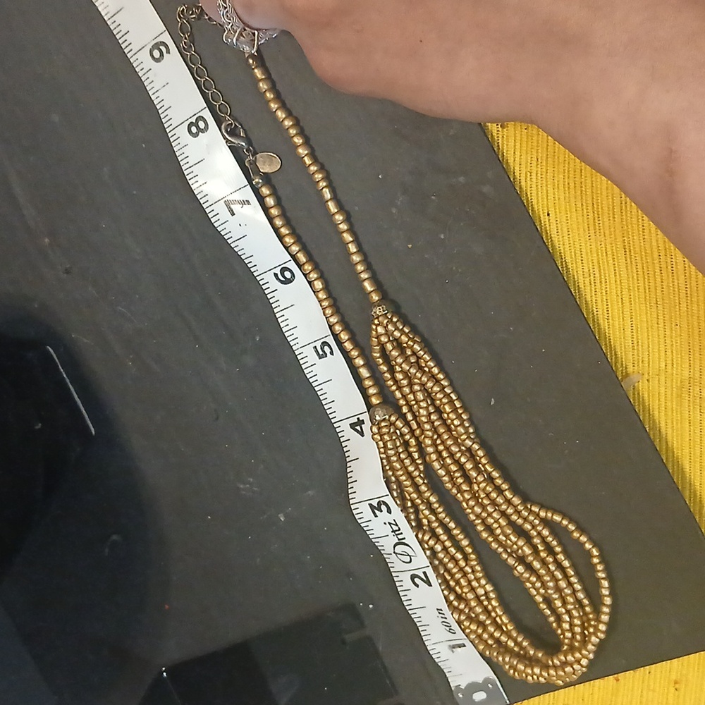 Elegant Gold Multi Stramd Beaded Necklace - Picture 8 of 8